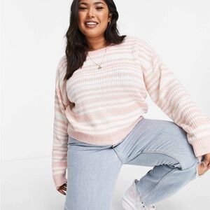 Wednesday's Girl Curve relaxed sweater in pastel stripe